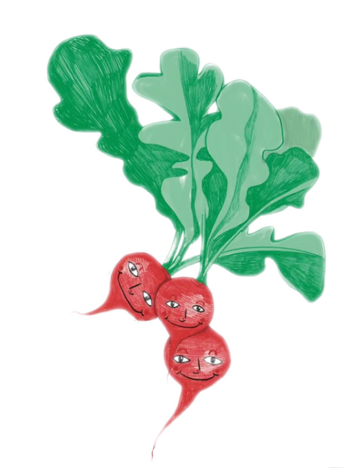 VegFest logo is weird happy dopy vegetables